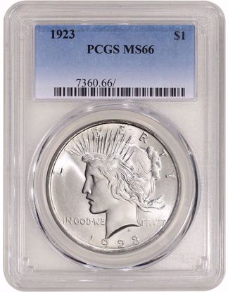 Picture of Peace Dollars PCGS MS66