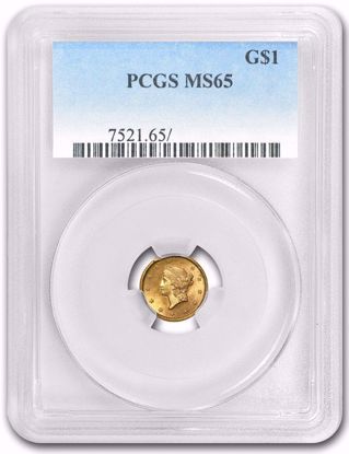 Picture of $1 Liberty Head Gold Type 1(1849-1854)  PCGS/NGC MS65 (Random Year)
