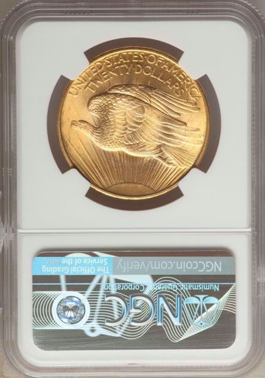 Picture of $20 Saint Gaudens Gold No Motto PCGS/NGC MS66