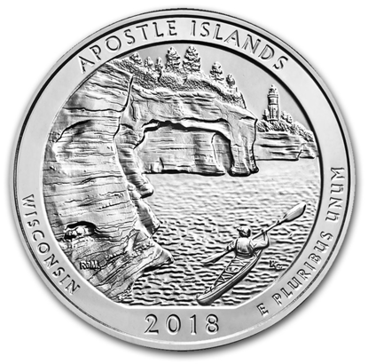 Picture of 2018 5 oz America the Beautiful Silver Apostle Islands Nat. Park Coin