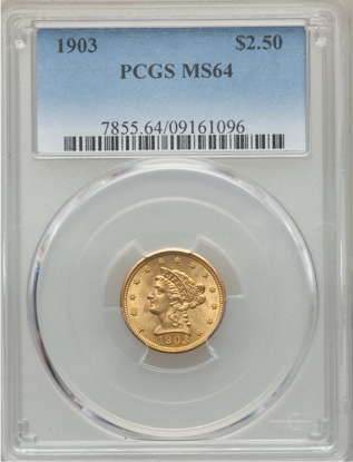 Picture of $2.50 Liberty Gold (1840-1907) PCGS/NGC MS64 (Random Year)