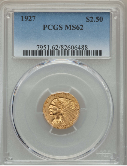 Picture of $2.50 Indian Gold (1908-1929) PCGS/NGC MS62 (Random Year)