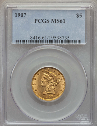 Picture of $5 Liberty Gold (1839-1908) PCGS/NGC MS61 (Random Year)
