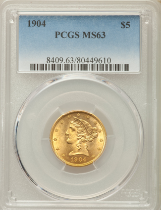 Picture of $5 Liberty Gold (1839-1908) PCGS/NGC MS63 (Random Year)