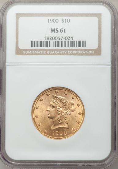 Picture of $10 Liberty Gold (1866-1907) PCGS/NGC MS61 (Random Year)