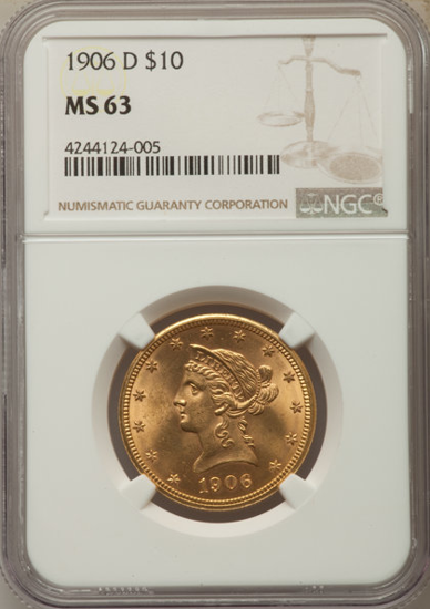 Picture of $10 Liberty Gold (1866-1907) PCGS/NGC MS63 (Random Year)