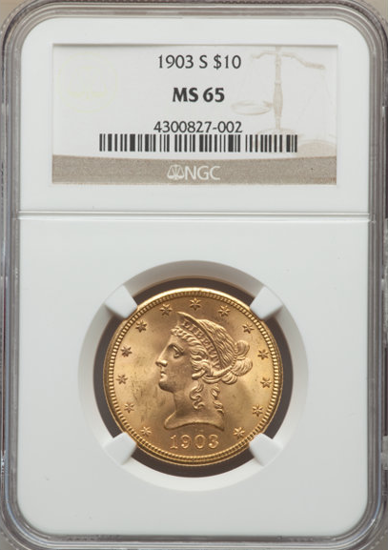 Picture of $10 Liberty Gold (1866-1907) PCGS/NGC MS65 (Random Year)