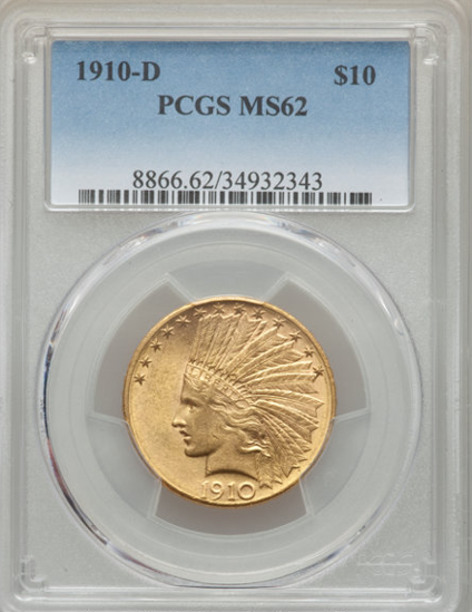 Picture of $10 Indian Gold (1907-1933) PCGS/NGC MS62 (Random Year)