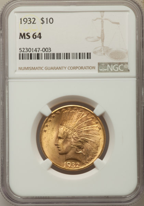 Picture of $10 Indian Gold (1907-1933) PCGS/NGC MS64 (Random Year)