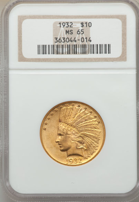 Picture of $10 Indian Gold (1907-1933) PCGS/NGC MS65 (Random Year)
