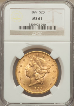 Picture of $20 Liberty Gold PCGS/NGC MS61 (Random Year)
