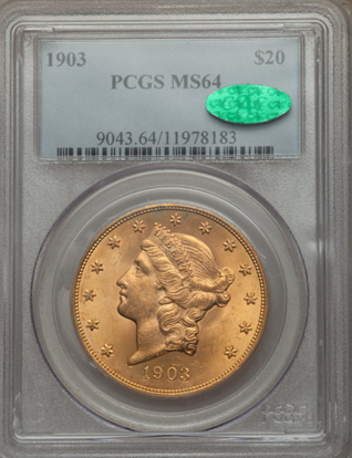 Picture of $20 Liberty Gold PCGS/NGC MS64 CAC (Random Year)