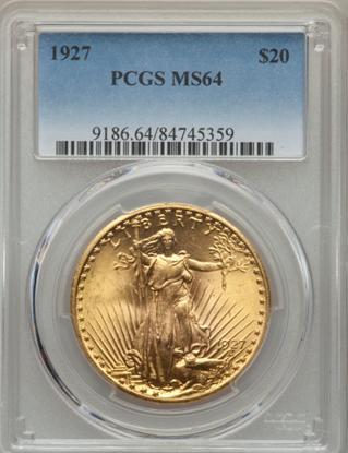 Picture of $20 Saint Gaudens With Motto MS64 PCGS/NGC