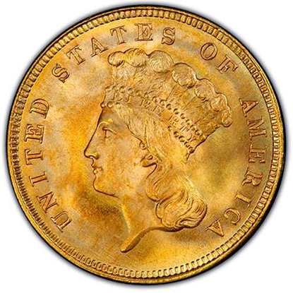 Picture of $3 Gold Princess BU (1854-1889) (Random Year)