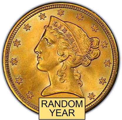 Picture of $5 Gold Liberty BU (1839-1908) (Random Year)