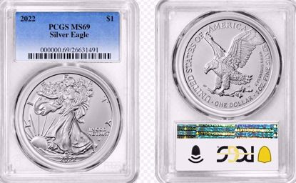 Picture of 2022 American Silver Eagle MS69 PCGS Standard Blue Label