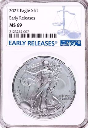 Picture of 2022 American Silver Eagle MS69 NGC Standard White Label