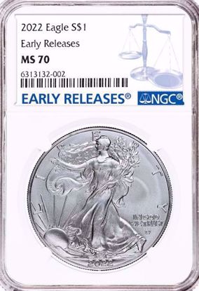 Picture of 2022 American Silver Eagle MS70 NGC ER