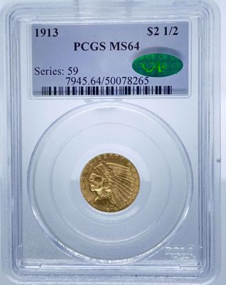 Picture of 1913 $2.5 Indian MS64 PCGS CAC
