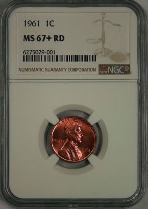 Picture of 1961 Lincoln Cent MS67+RD NGC Top Pop