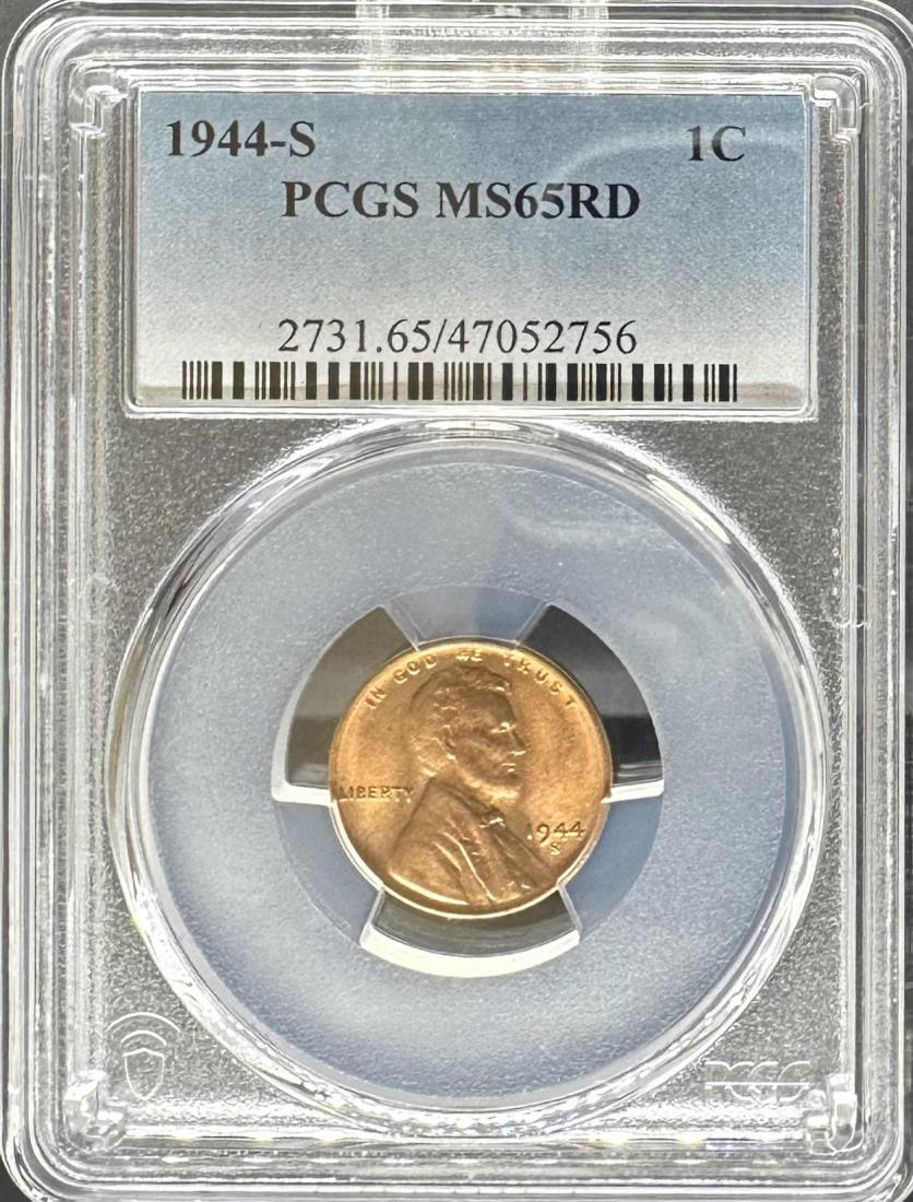 1944-S Lincoln Cent MS65RD PCGS, Park Ave Numismatics, Rare Collectible  Coins