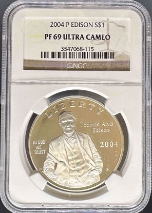 Picture of 2004 S$1 Edison PF69UCAM NGC