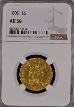 Picture of 1805 $6 Draped Bust AU58 NGC OGH