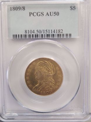 Picture of 1809/8 $5 Capped Bust AU50 PCGS