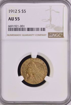 Picture of 1912-S $5 Indian AU55 NGC