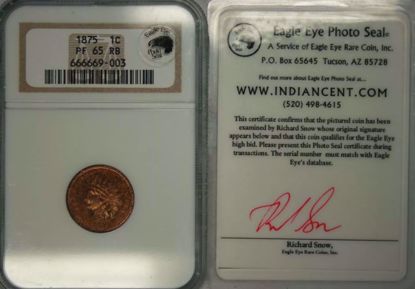 Picture of 1875 Indian Cent PF65RB NGC