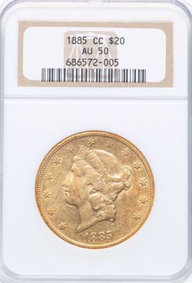 Picture of 1885-CC $20 Liberty AU50 NGC