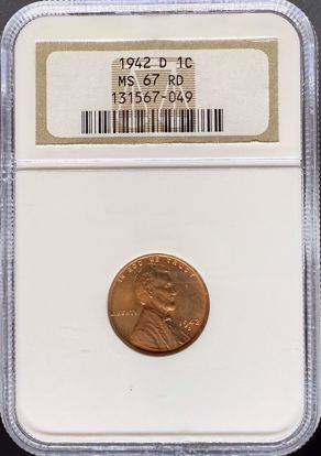 Picture of 1942-D Lincoln Cent MS67RD NGC