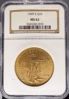 Picture of 1909-S $20 St Gaudens MS62 NGC