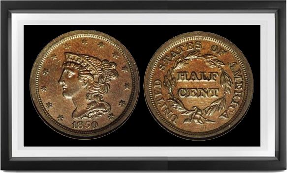 Coronet Head (Braided Hair) Half Cents